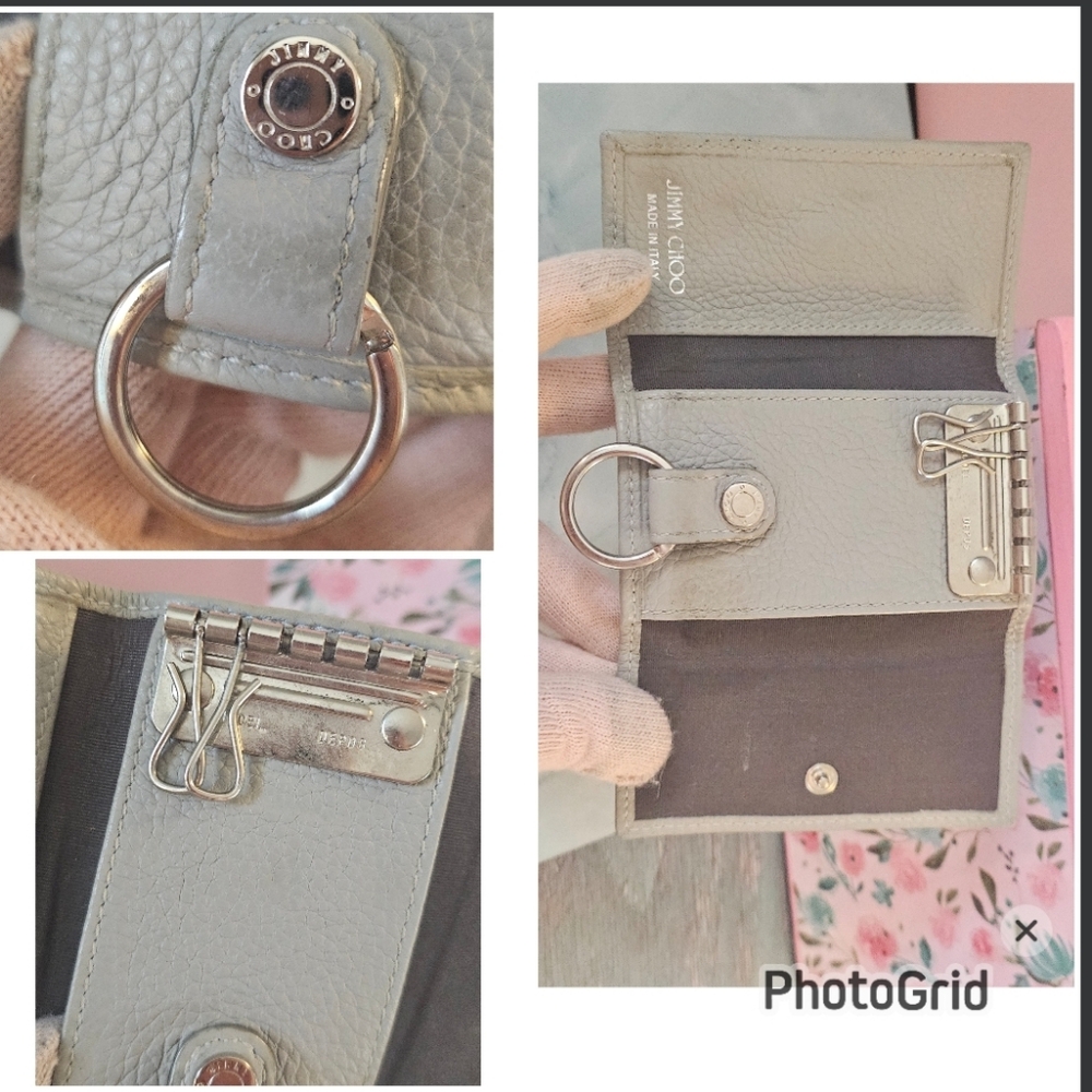 ✨Jimmy Choo Star Studded Neptune Gray Key Holder Wallet 🌟 - Picture 4 of 15